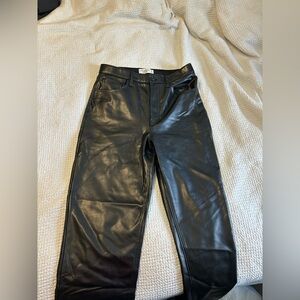 Abercrombie & Fitch Black High Rise Faux Leather Pants
